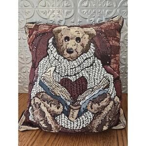 Boyds Bears & "Friends" 15 X 15" Tapestry Teddy Bear Pillow